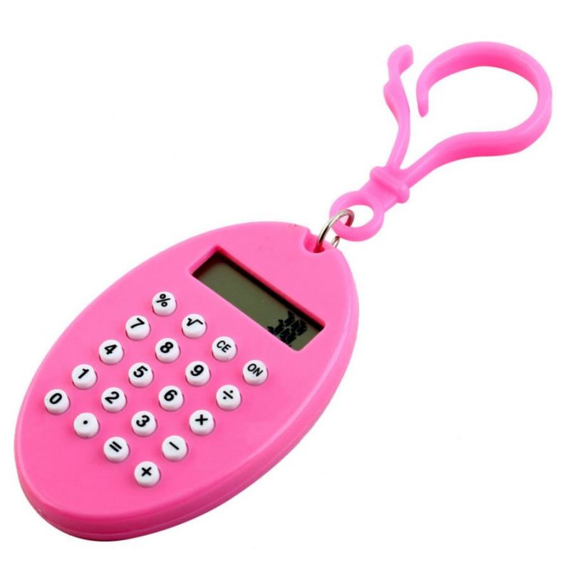 Брелок 8-Разрядный Калькулятор Овал, Цвет Розовый