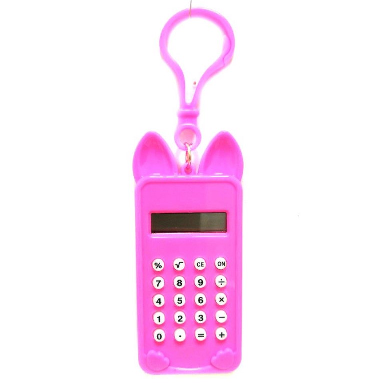 Брелок 8-Разрядный Калькулятор Мышка, Цвет Розовый