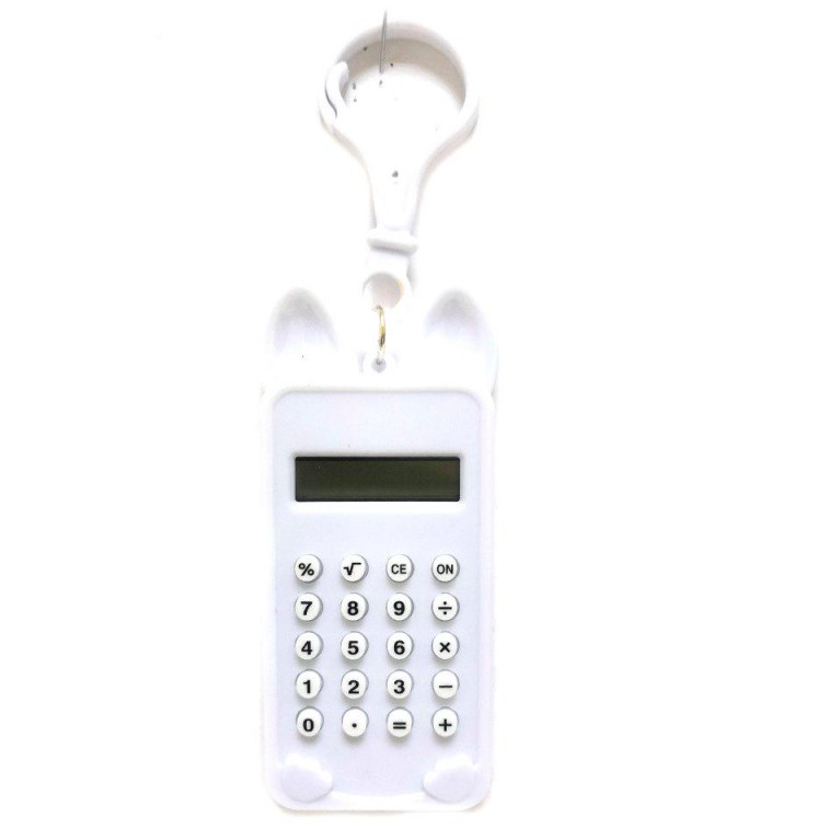 Брелок 8-Разрядный Калькулятор Мышка, Цвет Белый