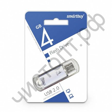 флэш-карта Smartbuy 4GB V-Cut Silver серебро