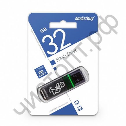 флэш-карта USB 3.0 Smartbuy 32GB Glossy series Dark Grey
