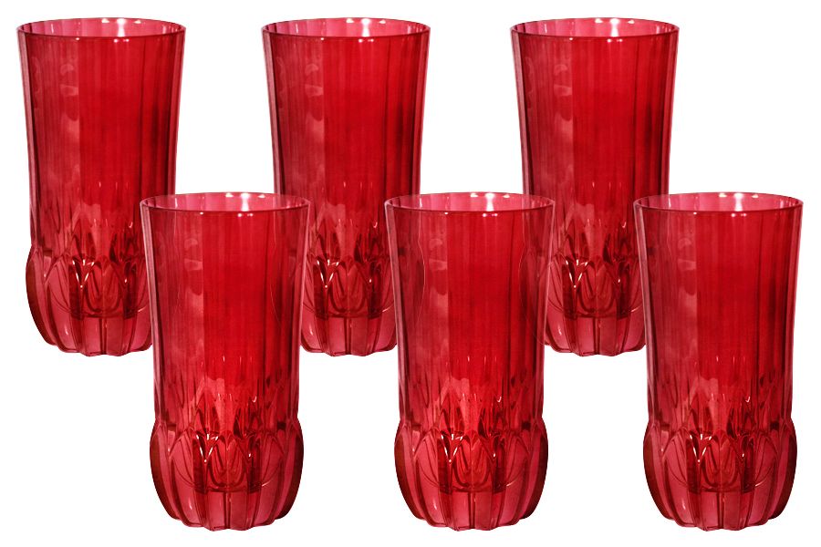Набор стаканов для воды "Адажио - красная", 6 шт., 0.35 л