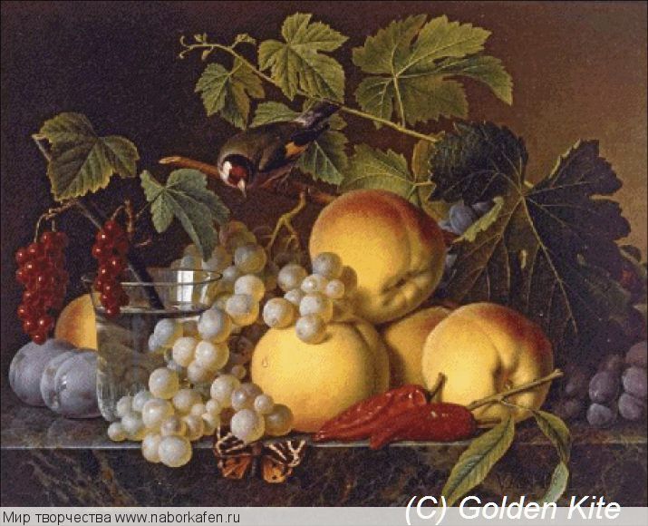 2153. Still life of Peaches, Grapes, Plums