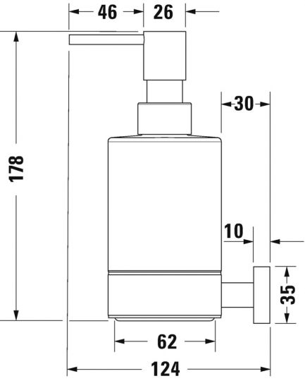 Duravit Karree 9954 Диспенсер для жидкого мыла схема 1