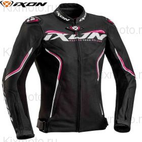 Куртка кожаная женская Ixon Trinity, Черный/белый/розовый
