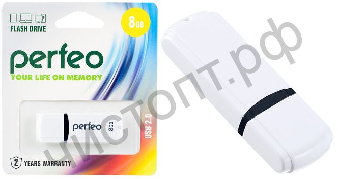 флэш-карта Perfeo 8GB C02 White