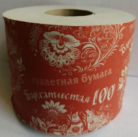 Бархатистая 100 серая со втулкой туалетная бумага/40