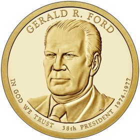 38-й президент США - Джеральд Форд. 1 доллар США 2016 года