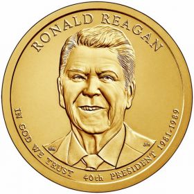 40-й президент США - Рональд Рейган. США 1 доллар США 2016 года