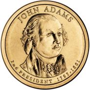 2-й президент США. Джон Адамс 1 доллар США