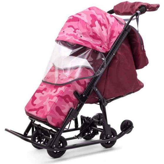 Санки коляска Pikate Compact Military Розовый