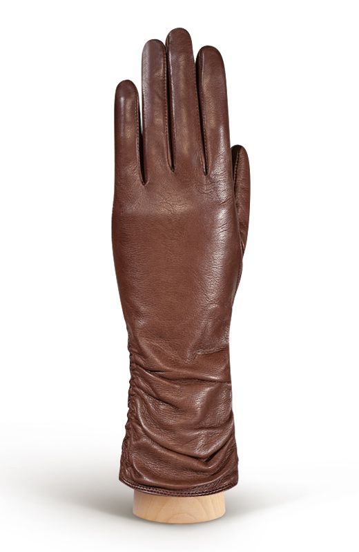 Кожаные перчатки с декоративными складками ELEGANZZA GR00116814