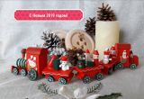 Рождественский паровозик красный