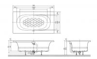 Керамическая ванна TOTO Neorest 180x95 PKL1820 схема 1