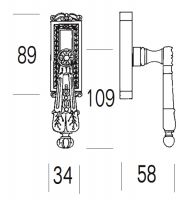 Оконная ручка Salice Paolo Pompei 4315/C. схема
