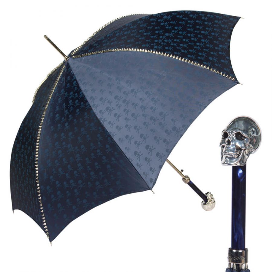 Зонт-трость Pasotti Capo Silver Picco Sculls Blu