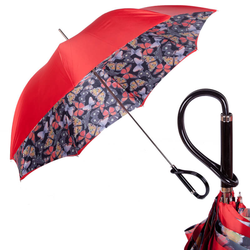 Зонт-трость Pasotti Rosso Butterfly Plastica