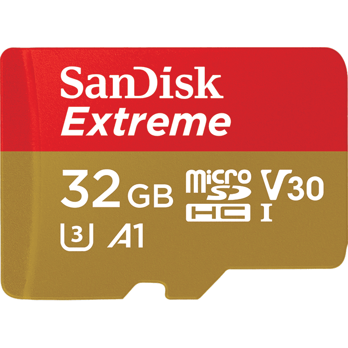 Карта памяти SanDisk Extreme microSDXC UHS-I Class 10 U3 A1 V30 32GB + SD адаптер