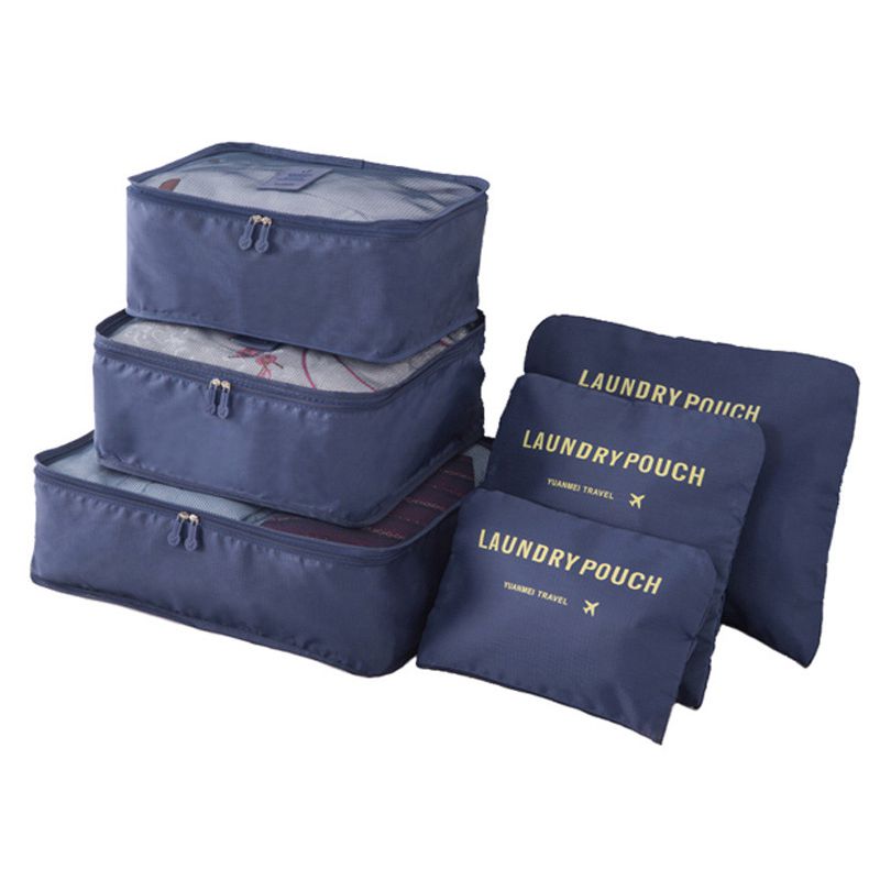 Набор Дорожных Сумок Для Путешествий Laundry Pouch, 6 Шт, Цвет Синий