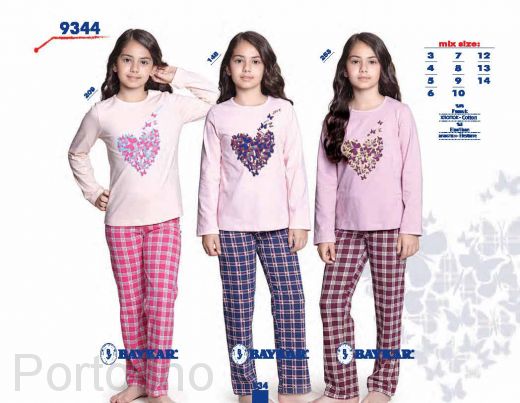 9344 Пижама для девочки Baykar