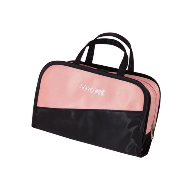 Дорожная Косметичка Со Съёмным Отделением Travel Bag, Цвет Чёрно-Розовый