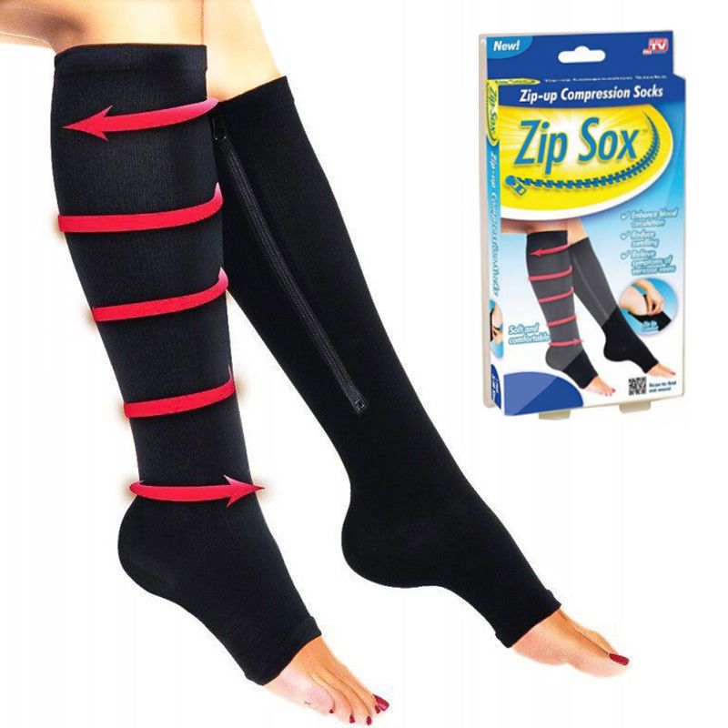 Компрессионные Гольфы Zip Sox (Зип Сокс), Цвет Черный, Размер S/M