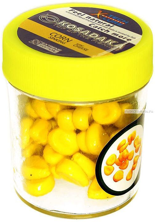 Силиконовая приманка Kosadaka Кукуруза плавающая 18гр / цвет: желтый (запах сыра)