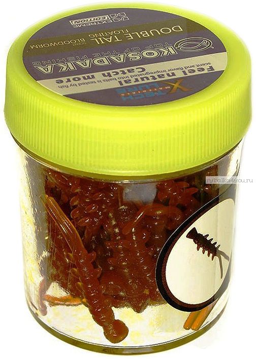 Силиконовая приманка Kosadaka Двухвостка плавающая 18гр / цвет: коричневый (запах мотыля)