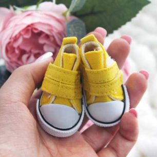 Обувь для кукол Кеды 5 см на липучках (желтые)