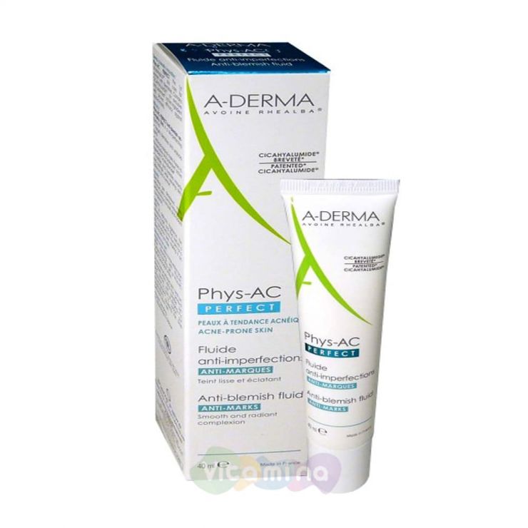 A-Derma Phys-AC Перфект Флюид против дефектов кожи, склонной к акне, 40 мл