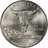 25 центов США 2007г - МОНТАНА, VF - Серия Штаты и территории