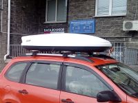 Автомобильный бокс на крышу Nobu Cross, 380 литров, белый текстурный