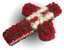 Элитный траурный венок Крест святой Нино из живых цветов №92, РАЗМЕР 95см