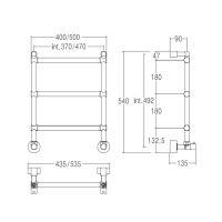 Хромированный водяной полотенцесушитель-радиатор Margaroli Sole 442/3 бронза схема 2
