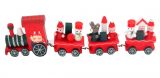 Рождественский паровозик 3 вагончика красный