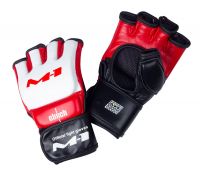 Перчатки для смешанных единоборств Clinch M1 Global Official Fight Gloves бело-красно-черные L, артикул C688