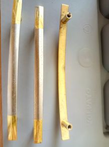 Ручка-скоба матовая+золото, матовая+хпром, 96 мм, распродажа!