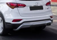 Защита заднего бампера d57 скоба Hyundai Santafe Premium 2015-2016