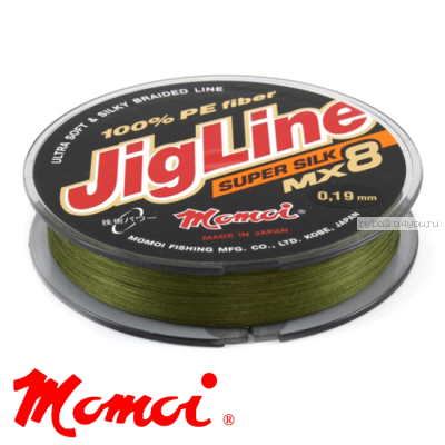 Леска плетеная Momoi JigLine Super Silk MX8 100 м / цвет: хаки