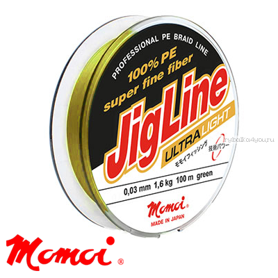 Леска плетеная Momoi JigLine Ultra Light Yellow 100 м / цвет: желтый
