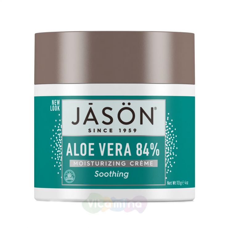 Jason Успокаивающий крем с 84% Алое Вера Soothing 84% Aloe Vera Pure Natural Moisturizing Cream, 113 г
