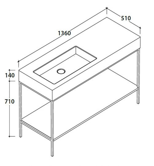 Globo Incantho мебель под раковину TL135 136х51 схема 1
