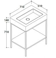 Globo Incantho мебель под раковину TL070 71х51 схема 1