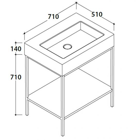Globo Incantho мебель под раковину TL070 71х51 схема 1