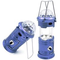 Складной кемпинговый фонарь с диско-шаром 4-в-1 19 см цвет синий