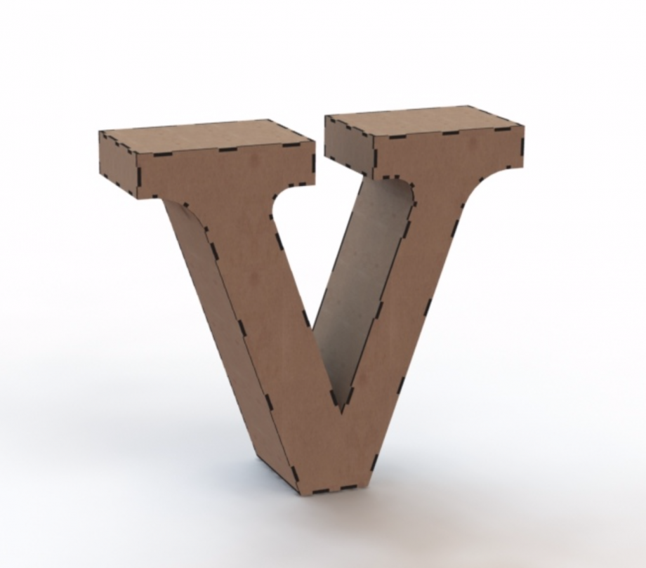 Объемная буква V