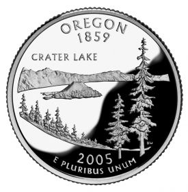 25 центов США 2005г - Орегон, UNC - Серия Штаты и территории D
