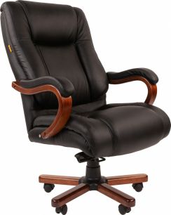 Офисное кресло Chairman 503 Россия кожа, черное