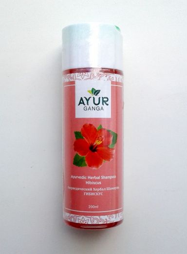Шампунь аюрведический травяной Гибискус | Ayurvedic Herbal Shampoo Hibiscus | 200 мл | AyurGanga