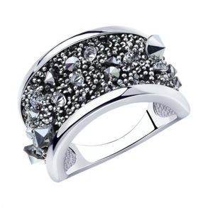 Кольцо из серебра с кристаллом Swarovski 94013087 SOKOLOV